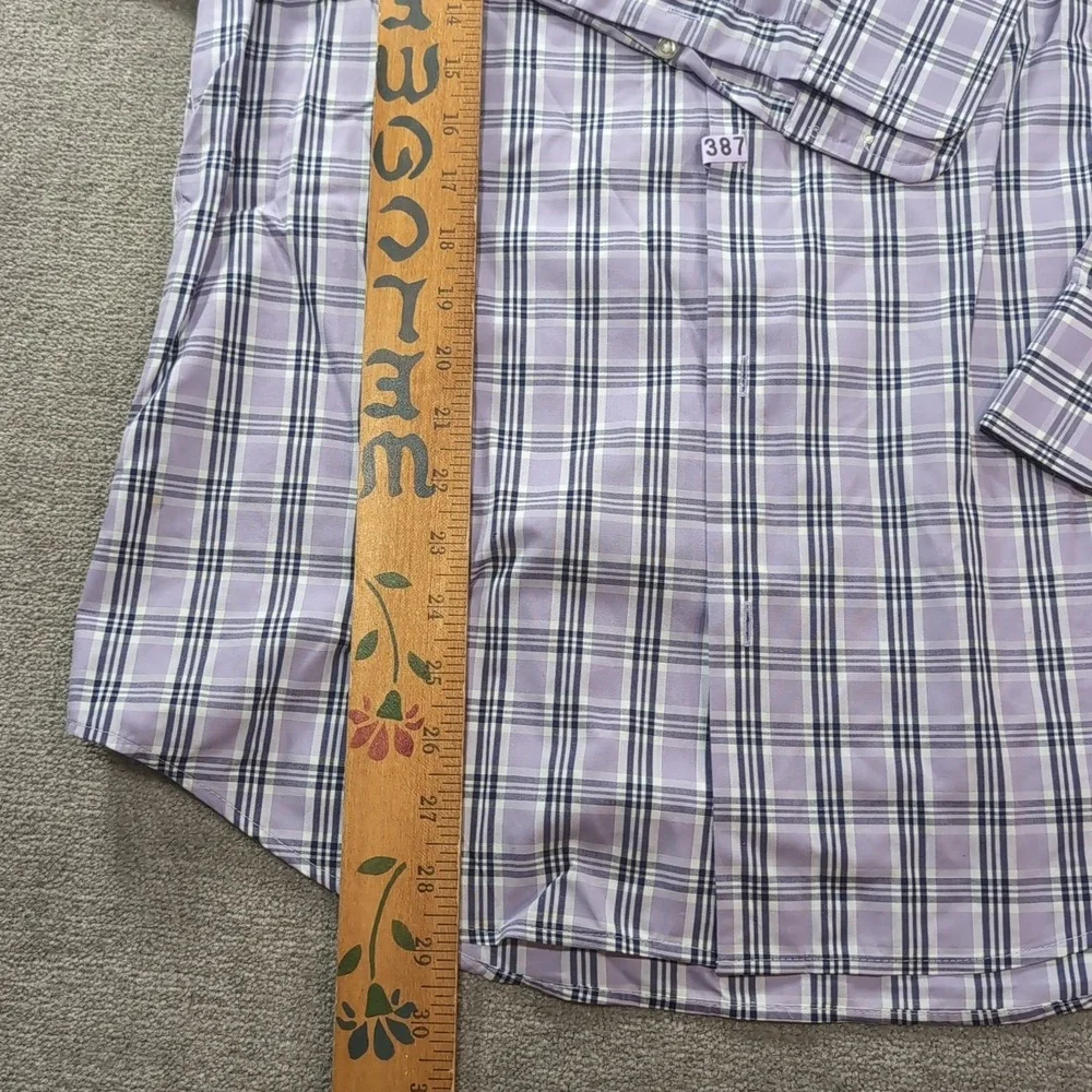 Banana Republic Mens Shirt Purple Plaid Slim Fit Non Iron Casual Button‎ Down M